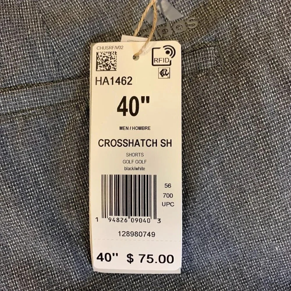 Adidas Men's Crosshatch Golf Stretch Outdoor‎ 9 Inch Inseam Shorts Size 42 NWT